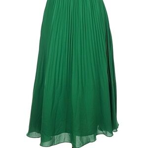 J.Crew Primary Green Pleated Elastic Midi Skirt Size 00